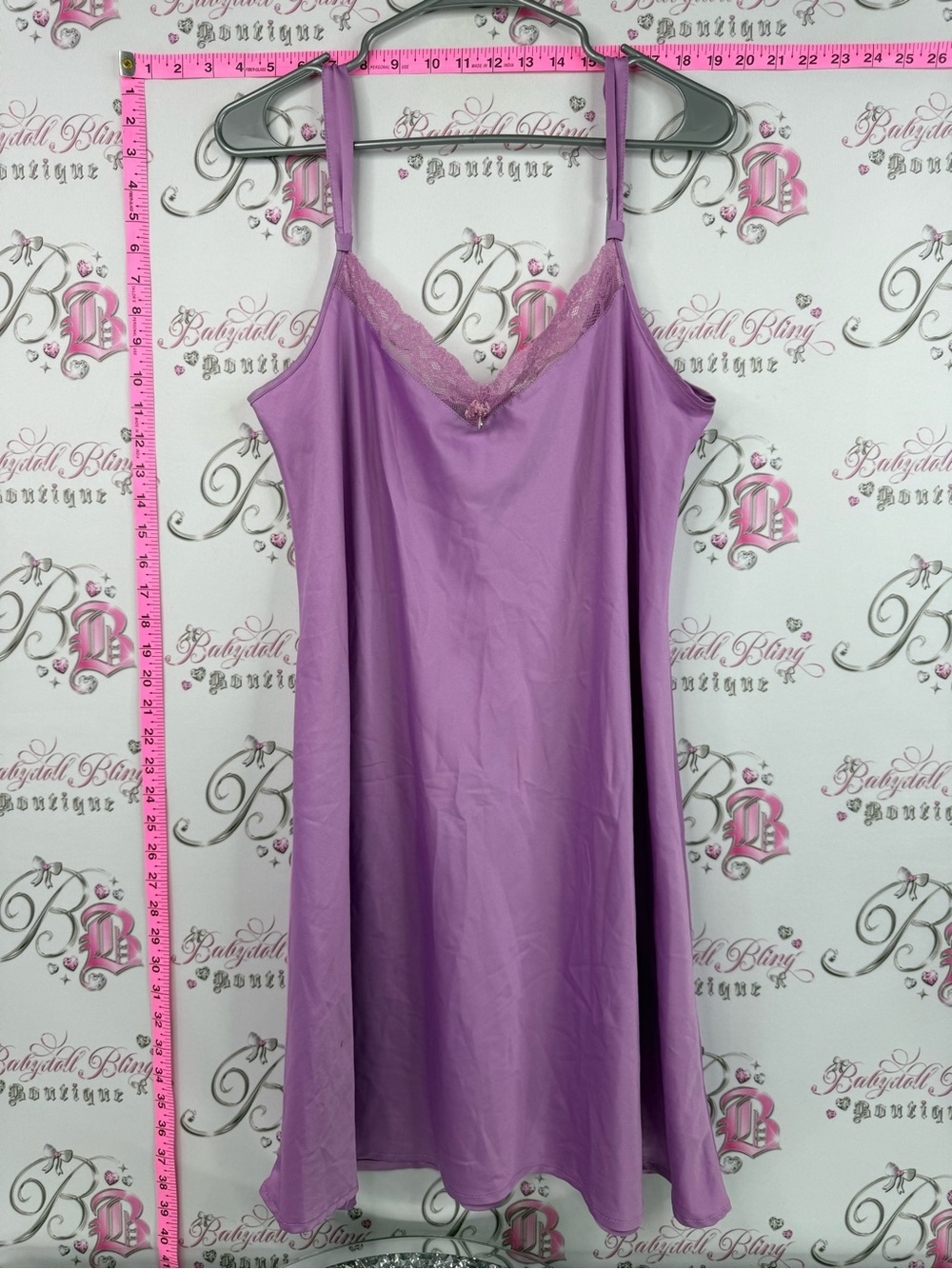 Jessica dress Lacie lace floral bow ribbon Lavender Lace-Trim Slip Chemise